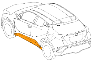 покраска порога toyota c-hr